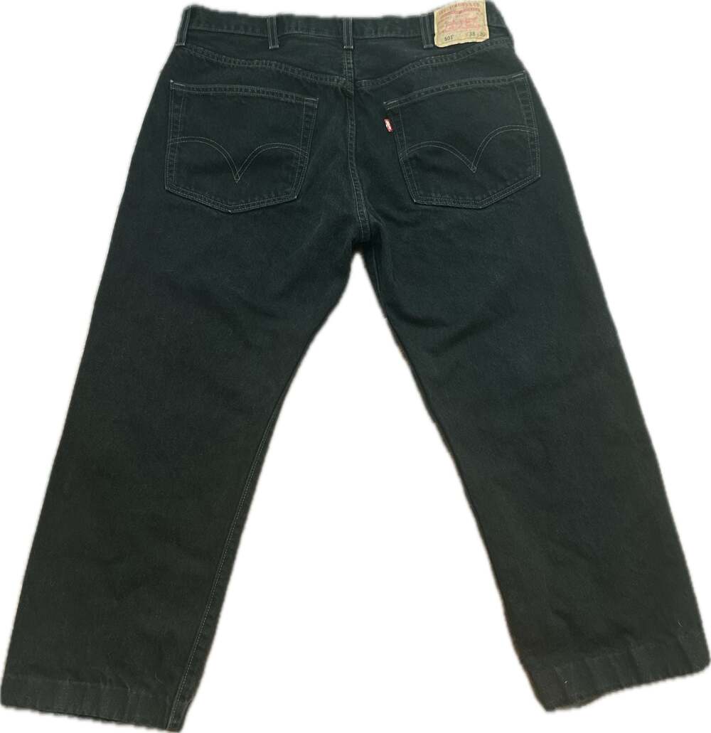 Vintage Y2K Levi's 501 Original Fit Button-Fly Black Denim Jeans Classic Denim - Picture 11 of 13